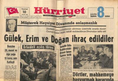 Hürriyet Gazetesi 10 Aralık 1962 - Sümerbank Veznedarını Soyanlar Dün Yakalandı - Gülek , Erim Ve Doğan İhraç Edildiler GZ91967 - 1