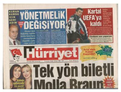 Hürriyet Gazetesi 10 Aralık 2003 - İbrahim Tatlısesin İşyerini Basan Ülkücüler Bir Gece Ansızın Gelebiliriz Sloganı Attı - Heavy Metalin Ünlü Şarkıcısı Ozzy Osbourne Yoğun Bakımda GZ48010 - 1