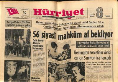 Hürriyet Gazetesi 10 Ekim 1964 - Remington Servetinin Varisi Eşi İçin 5 Milyon Lira Harcadı GZ81924 - 1