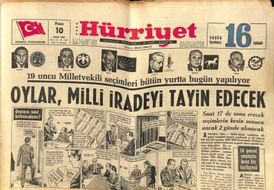 Hürriyet Gazetesi 10 Ekim 1965 - 19. Milletvekili Seçimleri Bütün Yurtta Bugün Yapılıyor GZ81033 - 1