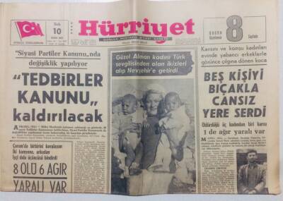 Hürriyet Gazetesi 10 Ekim 1967 - Tedbirler Kanunu Kaldırılacak GZ53455 - 1