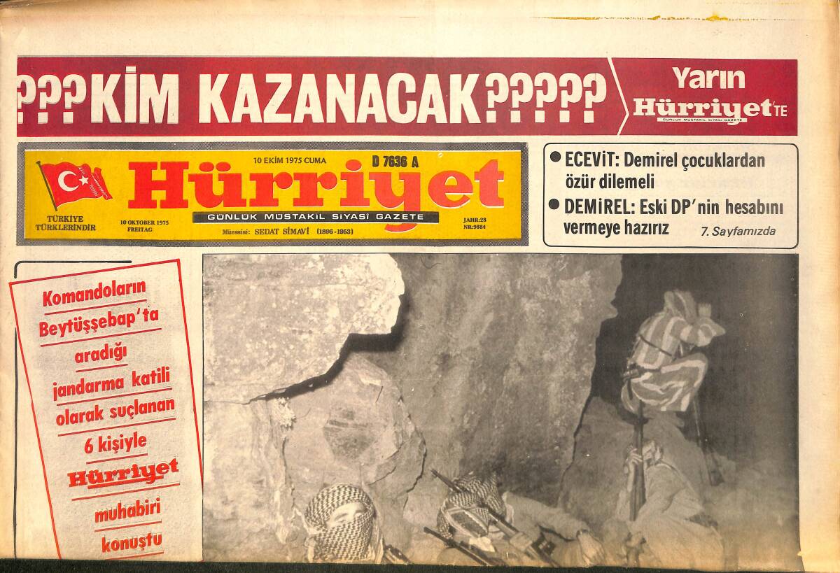 Hürriyet Gazetesi 10 Ekim 1975 - Lice'ye Yardım Kampanyası Devam Ediyor GZ157620 - 1
