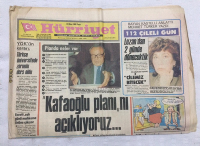 Hürriyet Gazetesi 10 Ekim 1982 - Kafaoğlu Planını Açıklıyoruz - GZ17919 - 1