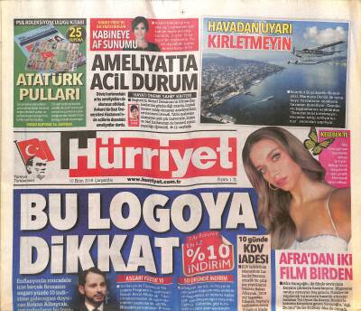 Hürriyet Gazetesi 10 Ekim 2018 - Atatürk Havalimanına Havacılık Üniversitesi - Afra Saraçoğlu , İki Filmle Seyircinin Karşısına Çıkmaya Hazırlanıyor GZ124281 - 1