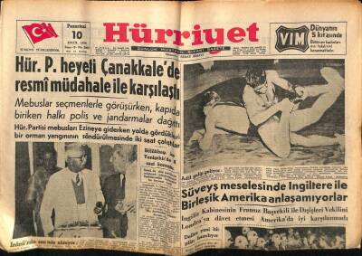 Hürriyet Gazetesi 10 Eylül 1956 - Süveyş Meselesinde İngiltere İle Birleşik Amerika Anlaşamıyorlar GZ76693 - 1