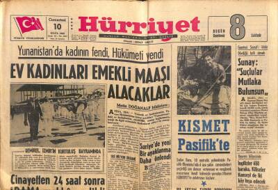 Hürriyet Gazetesi 10 Eylül 1966 - Suudi Arabistan Türkiyeden İnşaat İşçisi İstedi - Ev Kadınları Emekli Maaşı Alacaklar GZ119067 - 1