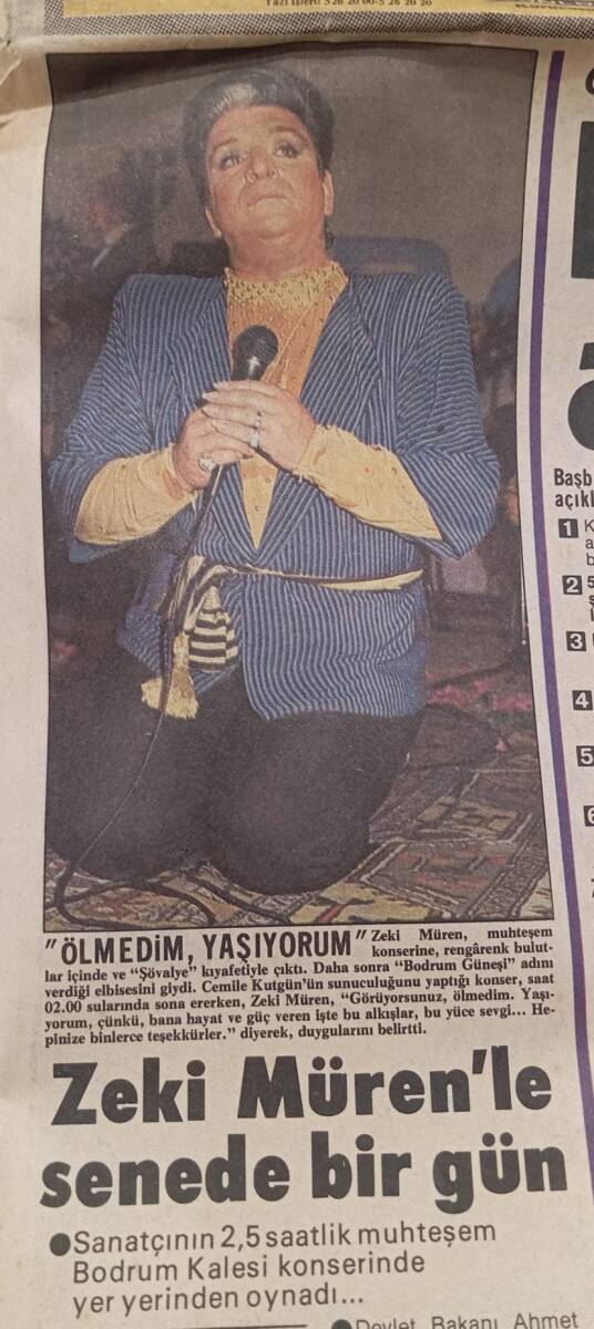 Hürriyet Gazetesi 10 Eylül 1984 - Yılmaz Güney Öldü - Zeki Müren'le Senede Bir Gün GZ133968 - 2
