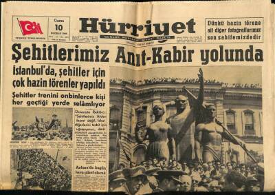 Hürriyet Gazetesi 10 Haziran 1960 - Amerika Dün Türkiyeye 52 Milyon Lira Hibe Etti - Şehitlerimiz Anıt-Kabir Yolunda GZ92461 - 1
