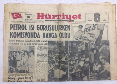 Hürriyet Gazetesi 10 Haziran 1965 - Petrol İşi Görüşülürken Komisyonda Kavga Oldu - GZ17760 - 2