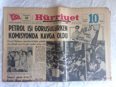 Hürriyet Gazetesi 10 Haziran 1965 - Petrol İşi Görüşülürken Komisyonda Kavga Oldu GZ73427 - 1