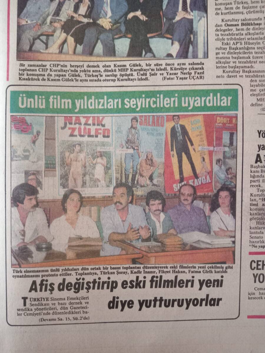 Hürriyet Gazetesi 10 Haziran 1979 - Başbuğ Hükümet İçin 'Çürümüş Meyve' Dedi! - Ünlü Film Yıldızları Seyircileri Uyardılar! GZ142500 - 2