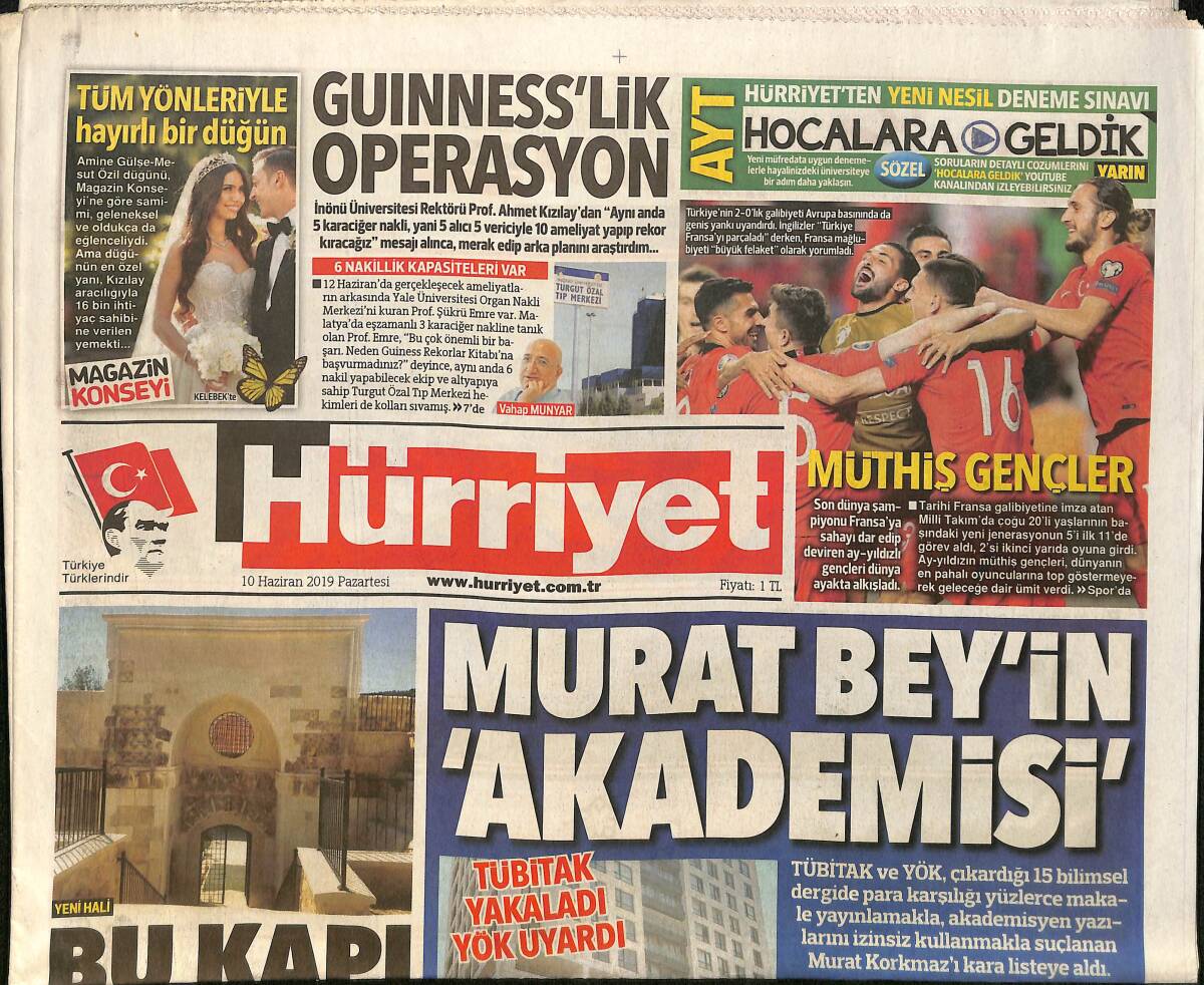 Hürriyet Gazetesi 10 Haziran 2019 - Mesele Madonna İle Bitmiyor - Türkiye Fransa'yı Parçaladı GZ154244 - 1