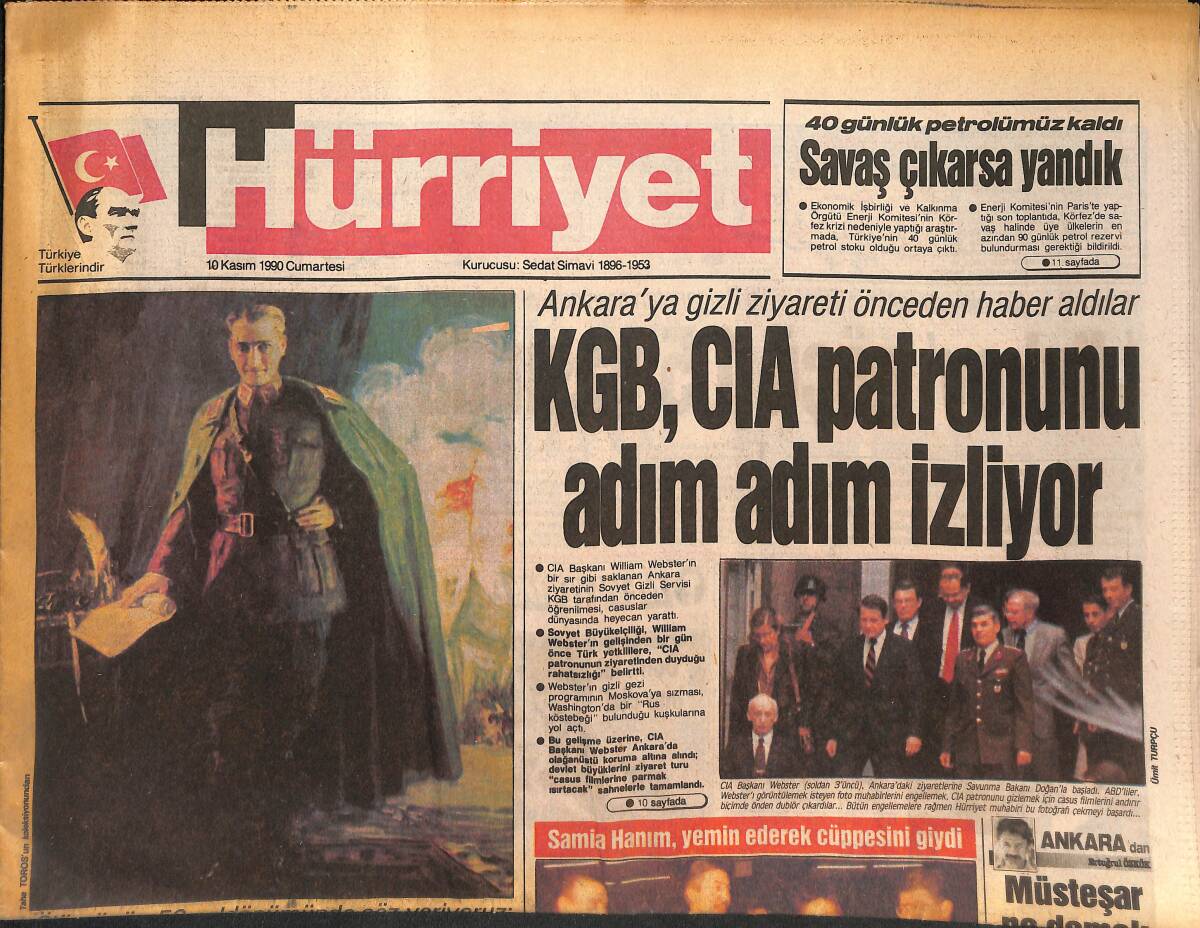 Hürriyet Gazetesi 10 Kasım 1990 - Atatürk'ün Sofya Günleri - Prof. İsmet Giritli Saldırıya Uğradı GZ133022 - 1