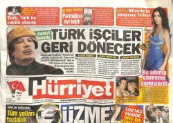 Hürriyet Gazetesi 10 Mart 2011 - Kaddafi Konuştu Türk İşçiler Geri Dönecek GZ100700 - 2