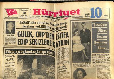 Hürriyet Gazetesi 10 Mayıs 1967 - Gülek CHPden Ayrılıp Sekizlere Katıldı GZ54958 - 1
