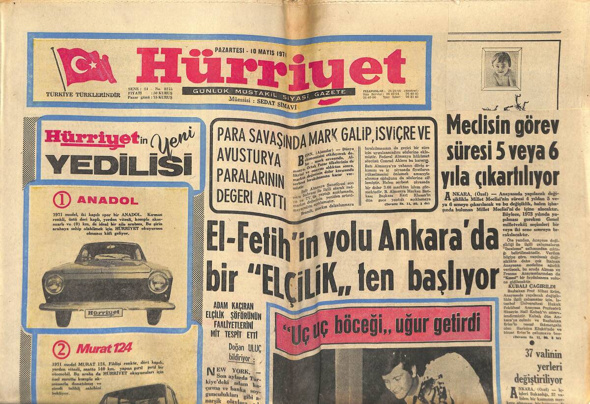 Hürriyet Gazetesi 10 Mayıs 1971 - Şarkıcı Bing Crosby Açıklıyor - Lider Galatasaray Şampiyon Gibi Alkışlandı GZ146931 - 1