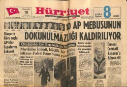 Hürriyet Gazetesi 10 Nisan 1963 - 10 AP Mebusunun Dokunulmazlığı Kaldırılıyor GZ67430 - 1
