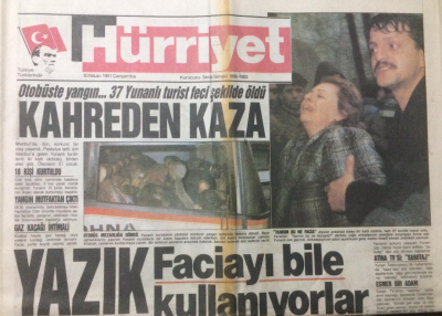 Hürriyet Gazetesi 10 Nisan 1991 - Kahreden Kaza - GZ12542 - 1