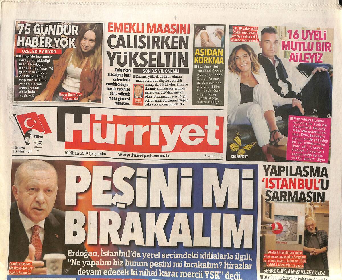 Hürriyet Gazetesi 10 Nisan 2019 - İsrail'de Sandığa Gizli Kamera - Madonna Damgası GZ154241 - 1