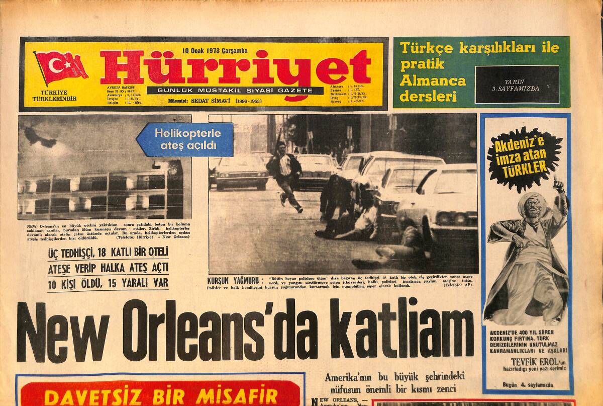 Hürriyet Gazetesi 10 Ocak 1973 - Erol Büyükburç, 3 Kişiyi Dövdü - Berker İnanoğlu, Behiye Aksoy'a Olan Aşkını Anlattı GZ158147 - 1
