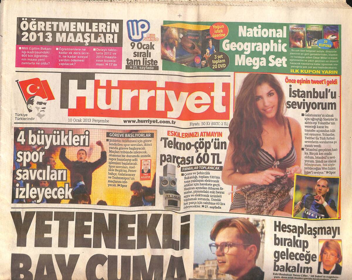 Hürriyet Gazetesi 10 Ocak 2013 - 2012 Yılında En Çok Orhan Gencebay'ı Dinledik - Suriye'de Büyük Takas GZ160174 - 1