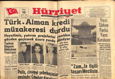 Hürriyet Gazetesi 10 Şubat 1961 - Türk - Alman Kredi Müzakeresi Durdu GZ67453 - 2
