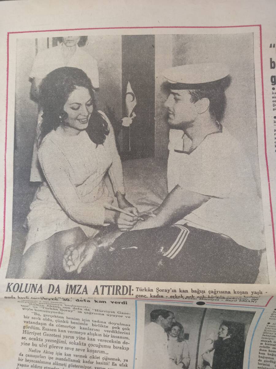 Hürriyet Gazetesi 10 Şubat 1970 - Türkan Şoray'a Kızılay'ın Armağanı! - Secaattin Tanyerli: Benim Hayatım Tango Diyor GZ141909 - 2