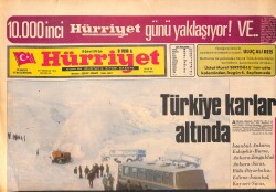 Hürriyet Gazetesi 10 Şubat 1976 - Türkiye Kar Altında 