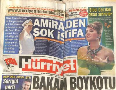 Hürriyet Gazetesi 10 Temmuz 2009 - Sibel Candan Cesur Sahneler - G-8de Akdeniz Farkı GZ100941 - 2