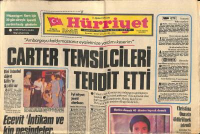Hürriyet Gazetesi 11 Ağustos 1978 - Christina Onassis Öldürülmek İstendi GZ116208 - 1