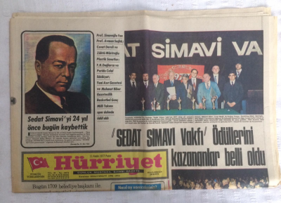 Hürriyet Gazetesi 11 Aralık 1977 - Sedat Simavi Ödüllerini Kazananlar Belli Oldu - GZ17976 - 1