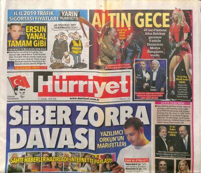 Hürriyet Gazetesi 11 Aralık 2018 - Sözcü Yazarlarına Fetö Davası - Ersun Yanal Tamam Gibi GZ125630 - 1