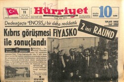 Hürriyet Gazetesi 11 Eylül 1967 - Kıbrıs Görüşmesi Fiyasko İle Sonuçlandı GZ103475 - 2