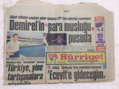 Hürriyet Gazetesi 11 Eylül 1987 - Demirelin Para Musluğu Pusuda - GZ17939 - 1