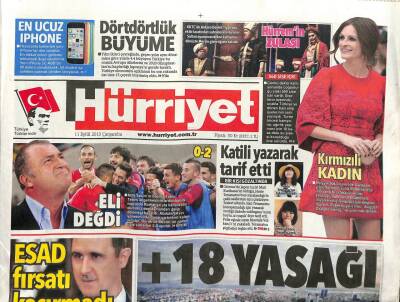 Hürriyet Gazetesi 11 Eylül 2013 - Esda Fırsatı Kaçırmadı, +18 Yasağı GZ107668 - 1