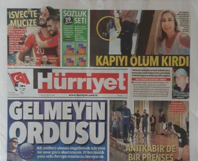 Hürriyet Gazetesi 11 Eylül 2018-Demet Akalına Kriz Şoku GZ45775 - 2