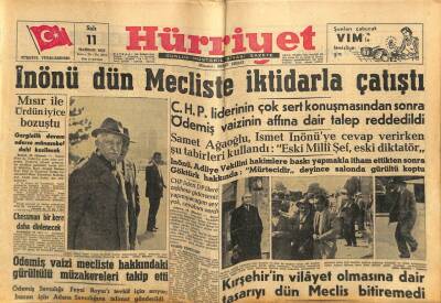 Hürriyet Gazetesi 11 Haziran 1957 - Ödemiş Vaizi Mecliste Hakkındaki Gürültülü Müzakereleri Takip Etti GZ81009 - 1