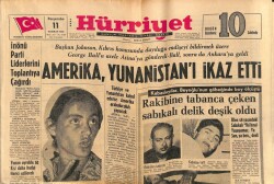 Hürriyet Gazetesi 11 Haziran 1964 - Taksim Belediye Gazinosu Dev Boy Afişi * Zeki Müren - Gönül Yazar - Mediha Demirkıran GZ91932 - 1