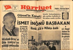 Hürriyet Gazetesi 11 Kasım 1961 - Misbah Urasın Dün İsviçreye Gittiği Anlaşıldı GZ67465 - 2