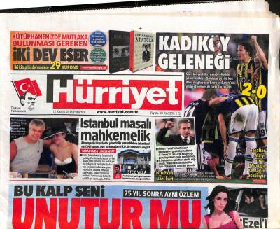 Hürriyet Gazetesi 11 Kasım 2013 - Dünya , Yılmaz Erdoğan Ve Cem Yılmazı Konuşacak GZ106232 - 1