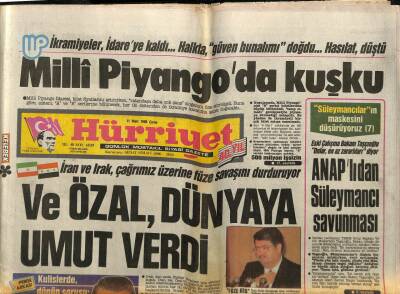 Hürriyet Gazetesi 11 Mart 1988 - İran Ve Irak , Çağrımız Üzerine Füze Savaşını Durduruyor GZ85133 - 1