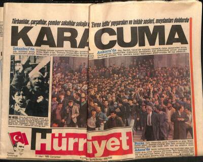 Hürriyet Gazetesi 11 Mart 1989 - ANAP , Türbanla Oynuyor GZ84098 - 1