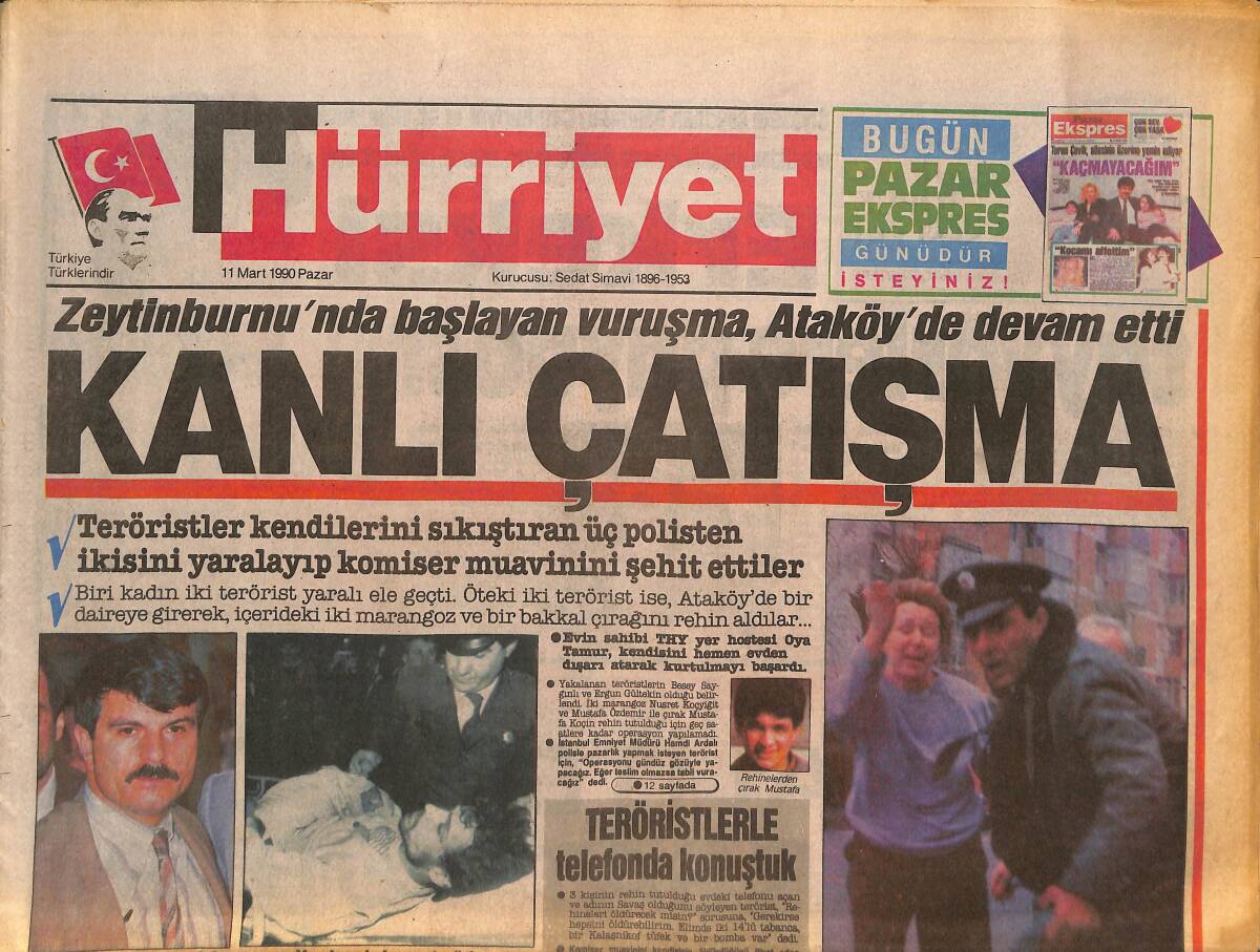 Hürriyet Gazetesi 11 Mart 1990 - Çetin Emeç Olayı , Avrupa Parlamentosu'nda - Susuzluğa Karşı Umut Denizlerde GZ133362 - 1