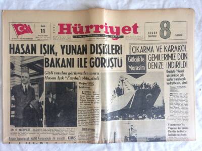 Hürriyet Gazetesi 11 Mayıs 1965 - Hasan Işık , Yunan Dışişleri Bakanı İle Görüştü GZ73499 - 1