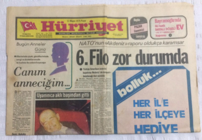 Hürriyet Gazetesi 11 Mayıs 1975 - 6.Filo Zor Durumda - GZ19634 - 1