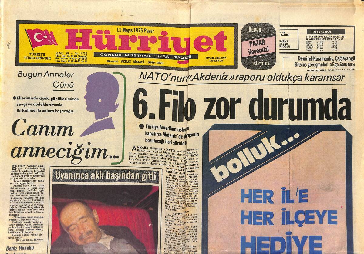 Hürriyet Gazetesi 11 Mayıs 1975 - Fenerbahçe'nin Gönlünü Aldılar - Yukarı Kızılca Köyünün Günseli'si GZ153437 - 1