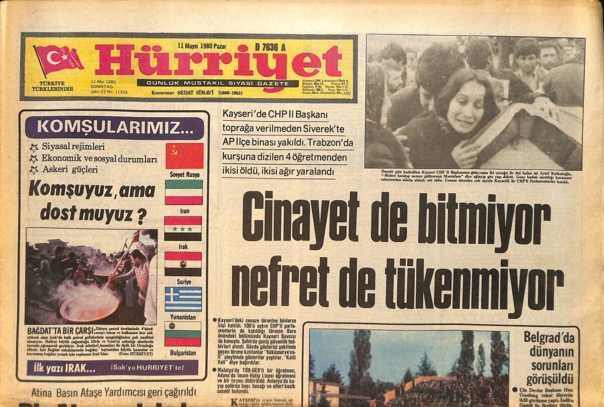 Hürriyet Gazetesi 11 Mayıs 1980 - Müjde Ar , Güney Sahillerinde Tatil Yapıyor - Sahnelerde Böyle Kadro Görülmedi * Zeki Müren-Türkan Şoray GZ157768 - 1