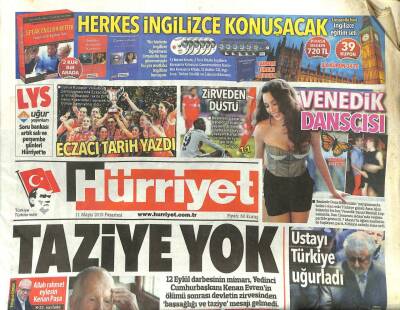 Hürriyet Gazetesi 11 Mayıs 2015 - Kenan Evrenin Ölümüne Taziye Yok GZ101170 - 1