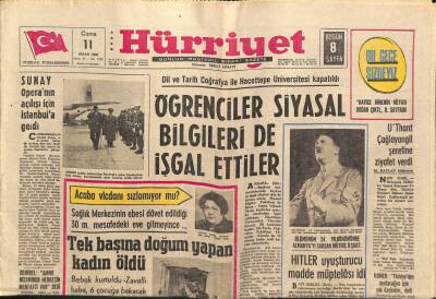 Hürriyet Gazetesi 11 Nisan 1969 - Sabıkalı Dündar Kılıç Oda Açmayan Hilton Otel Personelini Tabanca Tehdidi İle Sıraya Dizdi GZ90895 - 1