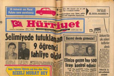 Hürriyet Gazetesi 11 Nisan 1971 - Selimiyede Tutuklanan 9 Öğrenci Tahliye Oldu GZ69929 - 1